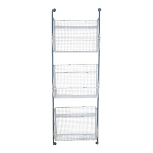 HMS 24 \ "mensola a muro con cestini in metallo grigio bianco per la conservazione delle spezie cibo cibo cibo uso Garage - Product Image 1