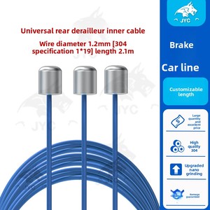 Câbles de frein et de changement de vitesse en acier inoxydable 304 avec revêtement bleu et embouts pour VTT, vélo de route et accessoires de vélo - Product Image 6