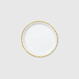 ชุดจานชามกระดาษแบบใช้แล้วทิ้ง DAMAI สีทองลายรุ้ง สำหรับงานวันเกิด จานราคาประหยัด จำนวนมาก - Product Image 5