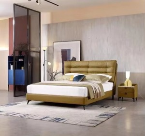 Luxury Modern Soft Double King-<b>Size</b> Upholstered <b>Bed</b> Wholesale Hotel Bedroom Furniture Set Storage Luxury Pine Fabric Carton <b>Bed</b> - Product Image 1