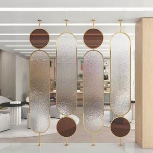 Cloison décorative autoportante en verre ondulé ovale à support fixe pour projets intérieurs commerciaux et villas - Product Image 6
