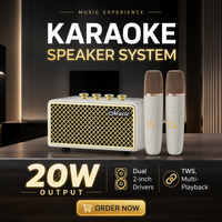 Sistem Speaker Karaoke Nirkabel Ganda 5.4 20W TWS Portabel untuk Pesta di Rumah