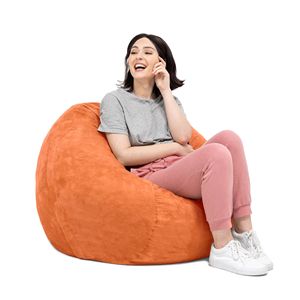 DB Jaxx Saxx Fauteuil pouf rond traditionnel de 3 pieds confortable et imperméable avec housse amovible en mandarin - Product Image 2