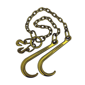 Truck Steel Metal G70 Zinc Plated Heavy Duty Towing Transport Welded Conveyor Chain With CE ISO Certified Tow Truck J Hooks Meta - Product Image 1