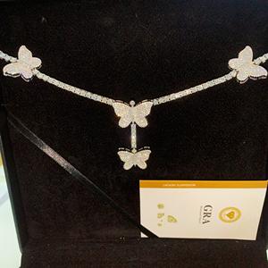 Collar de Cadena de Tenis con Diseño de Mariposa y Moissanita, Plata de Ley 925, Estilo Hip Hop, Regalo para Mamá - Product Image 4