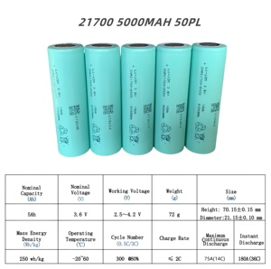 EVE INR21700 50PL <strong>Battery</strong> 3.6V 21700 <strong>5000mAh</strong> 125A 25C Rechargeable Lithium Ion <strong>Battery</strong> for Ebike - Product Image 5