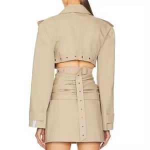 Nuevo Conjunto de Chaqueta Corta y Falda Mini en Línea A para Mujer, de Alta Calidad, Resistente al Agua, en Poliéster - Product Image 3