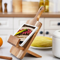 Support de livre de cuisine en bois d'acacia de qualité supérieure, support de livre de recettes en bois pour comptoir de cuisine, support de lecture pour tablette en gros
