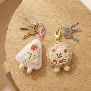 Llavero de peluche personalizado con forma de comida Kawaii, colgante de peluche de <span class=keywords><strong>pizza</strong></span>, mini muñeco de peluche, colgante para bolso, llavero esponjoso, adorno de peluche - Product Image 3