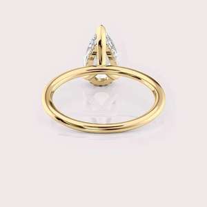 Bague solitaire en diamant de culture certifié IGI, or massif 18 carats jaune/blanc et or rose - Product Image 3