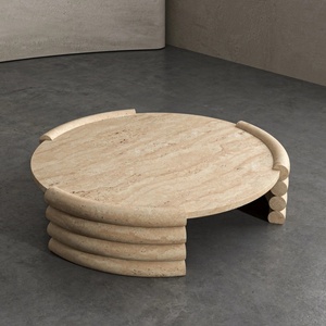 Mesa de Centro Ovalada Moderna y Sencilla de Piedra <span class=keywords><strong>Rosa</strong></span> Levanto para Sala de Estar, Hogar, Apartamento Pequeño, Villa, Estilo Lujoso - Product Image 5