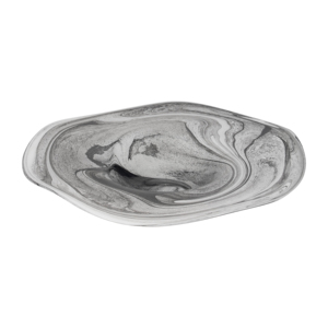 Vassoio in vetro con design a spirale marmorizzato per gioielli, bigiotteria e decorazioni per il bagno - Product Image 1