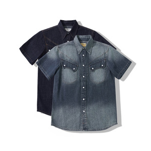 Chemises d'é<span class=keywords><strong>t</strong></span>é pour hommes, vêtements pour hommes, nouveau style, <span class=keywords><strong>t</strong></span>-<span class=keywords><strong>shirt</strong></span> vintage, chemise décontractée en denim délavé à manches courtes pour hommes, vêtements pour hommes - Product Image 1