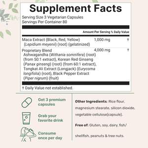 Cápsulas de extracto de raíz de Maca orgánica de Etiqueta Privada, OEM, ODM, ingredientes naturales, aumento de energía, mejora la inmunidad, hierbas para adultos - Product Image 2