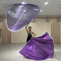 ELLE DANSES Christian Church Dance Props 1.9m x 1.4m Rouge Double Couche Culte Louange Danse Drapeaux Bannières Avec Bâtons