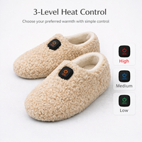 Chaussons chauffants, chauffe-pieds pour hommes et femmes, batterie rechargeable 2500 mAh, chaussures chauffantes avec semelle antidérapante pour la maison et le bureau