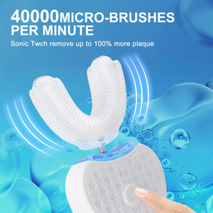 Set di spazzolini elettrici professionali <span class=keywords><strong>Sonic</strong></span> e a forma di U per adulti e bambini, sbiancamento dei denti con tecnologia a luce blu - Product Image 6