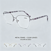 Monture de lunettes demi-cerclée ODM certifiée CE, légère et élégante, idéale pour les événements sociaux, les sorties décontractées et la navigation sur tablette à la maison