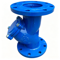 Filtre en Y à bride en fonte ductile DN25-DN125 PN16 PN10 pour conduite d'eau, vanne de filtration industrielle de type Y