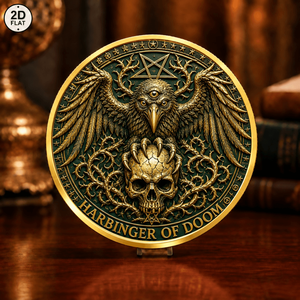 Moneta Commemorativa all'Ingrosso, Design Aquila Teschio Pentagramma Portafortuna, Moneta da Collezione in Ferro, Moneta Commemorativa da Collezione - Product Image 1