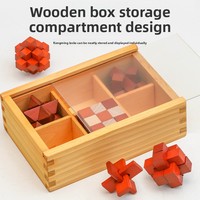 Jouets éducatifs en bois pour enfants, développement de l'intelligence, entraînement mental, Kongming pour Luban, ensemble de six pièces, pour les enfants de 7 à 14 ans