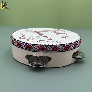 Tamburello Personalizzato da Matrimonio da 6 Pollici per Danza e Chiesa Bomboniera Tamburo a Mano con Sonagli a Fila Singola in Legno - Product Image 3