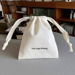 Factory Directly Cotton <b>Drawstring</b> Dust Bag Natural Cotton Jewelry <b>Pouch</b> Accept Customization - Product Image 4