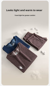 Ensemble de <span class=keywords><strong>sous</strong></span>-vêtements thermiques en laine et soie Double face en cachemire Long Johns Plus cachemire épais automne hiver pour hommes femmes <span class=keywords><strong>sous</strong></span>-vêtements chauds - Product Image 6