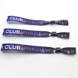 Pulsera de poliéster desechable personalizada, pulsera de tela tejida impresa por sublimación, pulseras promocionales baratas - Product Image 3