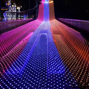 RGB LED Net Mesh <b>Lights</b> Waterproof Black Rubber Cable Copper Core Connectable Multi Color Bushes Garden Christmas Event Deco - Product Image 2