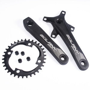 Pédalier de VTT en alliage d'aluminium 104BCD, <span class=keywords><strong>axe</strong></span> <span class=keywords><strong>carré</strong></span>, dents mixtes, plateaux simples, conversion 7/11/12 vitesses - Product Image 4