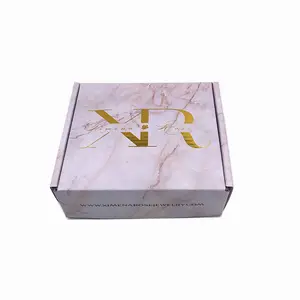 Corrugated Paper Box Wholesale Custom Printed Mailer Shipping Carton Marble Paper Corrugated Box With Your Logo And Double Sides Printing