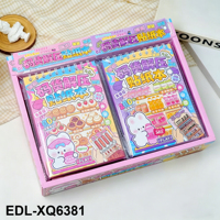Livre d'autocollants anti-stress Kawaii, kit d'autocollants décoratifs sur le thème des aliments de la mini-boulangerie de dessins animés pour scrapbooking, agenda et loisirs créatifs