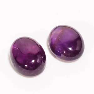 คู่ของอเมทิสต์สีม่วงขนาด 19.5 16X12X7 มม. แบบคาโบชอง ขัดเงาด้วยมือ สำหรับทำเครื่องประดับ DIY รูปทรงวงรีธรรมชาติ GPJ-1145 - Product Image 6