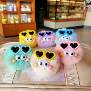 2024 HOT <b>Custom</b> Cute Plush Smiling Baby Keychains Fluffy Plush <b>Doll</b> Keychain for Women Girl Bags Pendant - Product Image 2