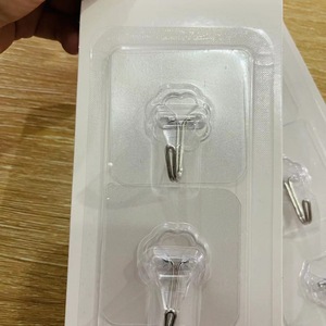 3-pack transparent adhesive <b>hooks</b>, everyday household adhesive <b>hooks</b>, bathroom <b>hooks</b>, no-drill kitchen <b>hooks</b>, one yuan - Product Image 1