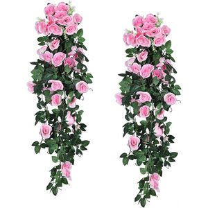 Xinlei Artificial Rose Vines Silk Flowers 30cm-100cm Wall Hangings For Home Wedding Decor - Product Image 1