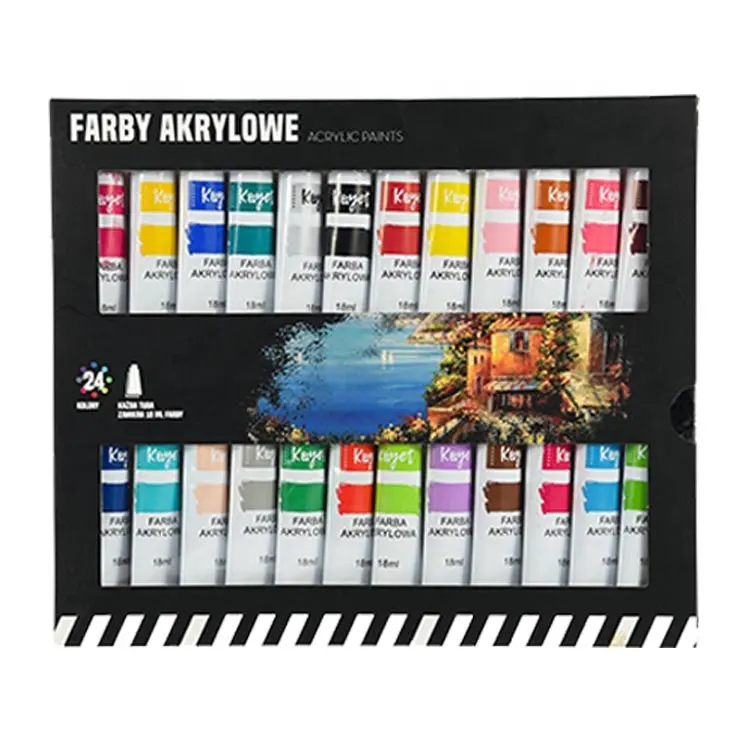 Waterproof primary art supplies acrylic paint professional set uv neon acrylic paint 24 colors