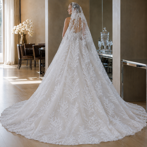 Abiti da <span class=keywords><strong>Sposa</strong></span> di Lusso Stile Ball Gown con Corsetto, Vestiti da <span class=keywords><strong>Sposa</strong></span> in Pizzo a Maniche Lunghe, Taglie Forti per Spose, Vendita all'Ingrosso - Product Image 3