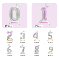 Ballons en feuille de 40 pouces en forme de couronne colorée pour le Nouvel An, les anniversaires, Noël et la Fête des Mères – Décorations de fête irisées