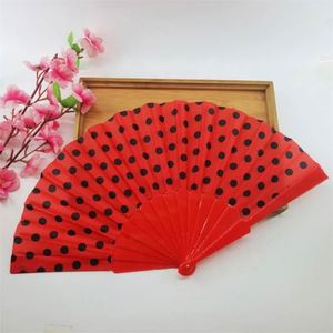 Éventail en plastique à poignée, style flamenco espagnol à pois, 23 cm, pour la danse, les mariages, la décoration ou les cadeaux, style amour - Product Image 2