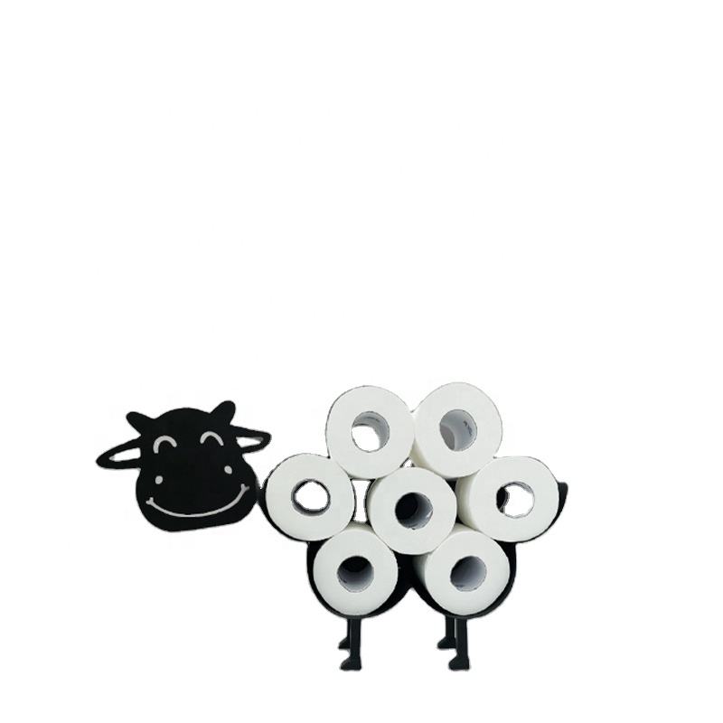 Animal Tissue Rack Free Standing Metal Toilet Toilet Roll Holder Cow  Kitchen Living Room Creative Roll Paper Towel Storage Rack