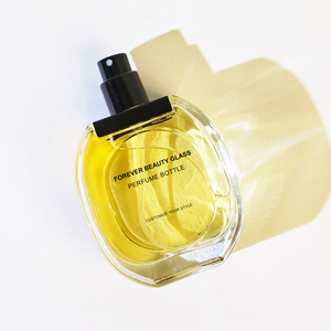 Flacon de parfum rond plat transparent rechargeable, écologique, populaire, 30ml 50ml 100ml, avec bouchon noir et emballage en boîte - Product Image 6