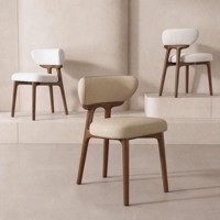Chaise de salle à manger en bois massif de designer, style italien, nordique, moderne et minimaliste, avec dossier en noyer, durable pour salles à manger et salons