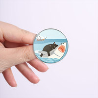 1 Pezzo Spilla Rotonda Personalizzata con Stampa, Prezzo all'Ingrosso, con Motivi Cartoon, Citazioni Ispirazionali, Figure di Animali e Piante, Bandiere, Bande e Distintivi Medici