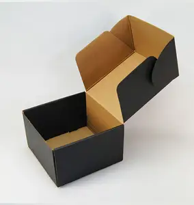 热销大号黑色硬纸板纸邮寄服装盒定制标志印花瓦楞运输包装盒