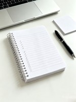 Libreta con espiral blanca al por mayor, con esquinas redondeadas, cubierta de papel mate, minimalista, para tomar notas diarias, para estudiantes, oficina, regalo