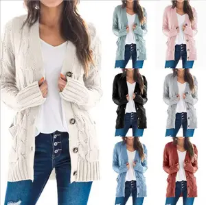 american clothing Woman Fall Wool Oversized White Sweater Ladies Knitted Plus Size Cardigan Chunky winter clothes for women 2024