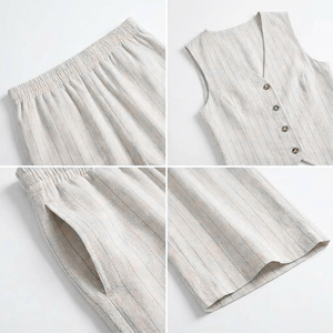Ropa <span class=keywords><strong>de</strong></span> Talla Grande para <span class=keywords><strong>Mujer</strong></span>, Conjunto <span class=keywords><strong>de</strong></span> 2 Piezas, Chaleco <span class=keywords><strong>de</strong></span> Lino y Pantalones Anchos, Adecuado para Ocasiones Formales y Casuales, Plazo <span class=keywords><strong>de</strong></span> Entrega <span class=keywords><strong>de</strong></span> 15 Días - Product Image 3