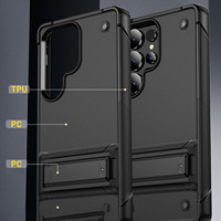 Pour Samsung pour Galaxy S25 Ultra/S25 Edge/S24 Étui de protection avec support de support Étui antichoc pour Galaxy S23/S22 Plus/S21 FE